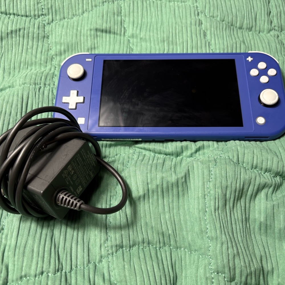 Nintendo Switch Lite Blue Handheld System With Charger and SanDisk 64 GB